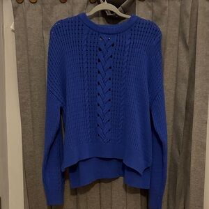 Elegant Royal Blue Knit Sweater
